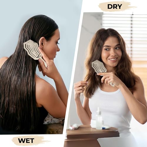 Detangler Brush For Women, Men & Kids - Anti-Static Detangle Hair Brush - Vented brush with 360¡Æ Flex Gently Removes Knots, Dry and Wet Brush Detangling Brush For Thick, Fine, Natural & Curly Hair