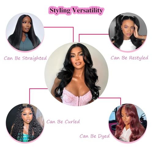26 28 30 Inch Human Hair Bundles Body Wave Bundles Human Hair 12A Grade 100% Unprocessed Brazilian Virgin Hair Quick Weave Extensions Natural Black(26 28 30 Body Wave)