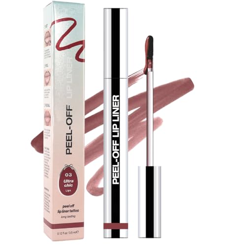 Matte Lip Gloss Stain-Peel Off Lip Liner Tattoo, Brownish Red Lip Tint£¬Long Lasting Peel Off Lip Stain, Waterproof Transfer-proof Lip Mask Lip Liner Peel Off Lip Gloss,Stayn Lip Makeup. #03