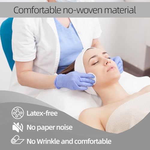 Disposable Massage Table Sheets -71" x 31.5" x 50 Sheets/Roll, 30 g/㎡-2 Roll Non woven Bed Sheets with Face Hole -Soft and Durable Table Cove Ideal for Spa, Massage Table, Tattoo, Waxing Table