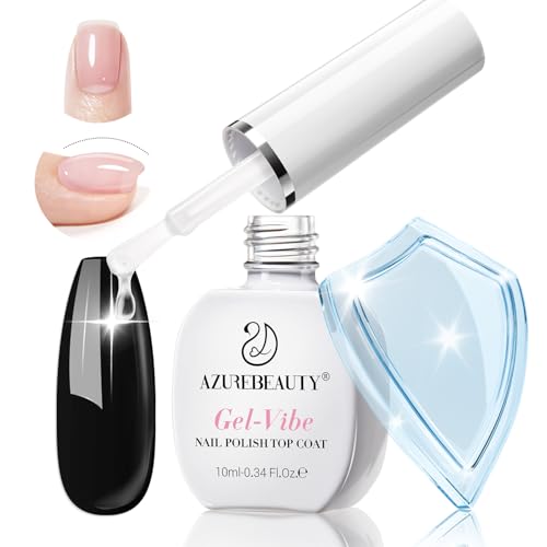 AZUREBEAUTY Natural Top Coat Nail Polish ? Clear, Quick Dry, Long Lasting, Glossy Shine, Air Dry Formula, Smooth Finish, Nail Lacquer for Manicure & Nail Art, Salon-Quality