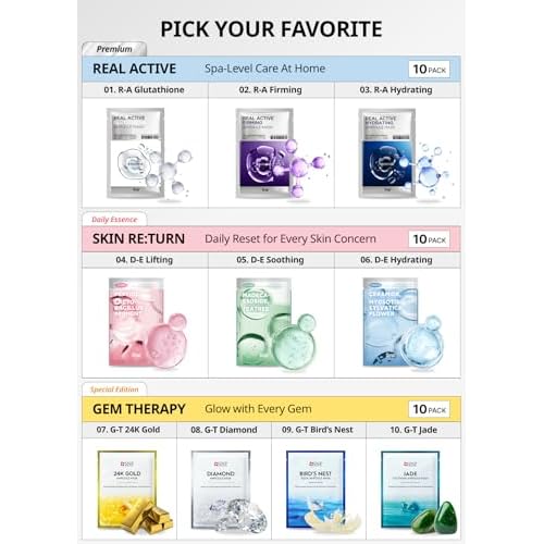 SNP 100% Diamond + 1000mg Hyaluronic Acid Sheet Mask | Tightening, Hydrating, and Nourishing with Real Diamonds for All Oily Skin Types | Korean Face Mask Skincare | Facial Moisturizing | 10 Sheets