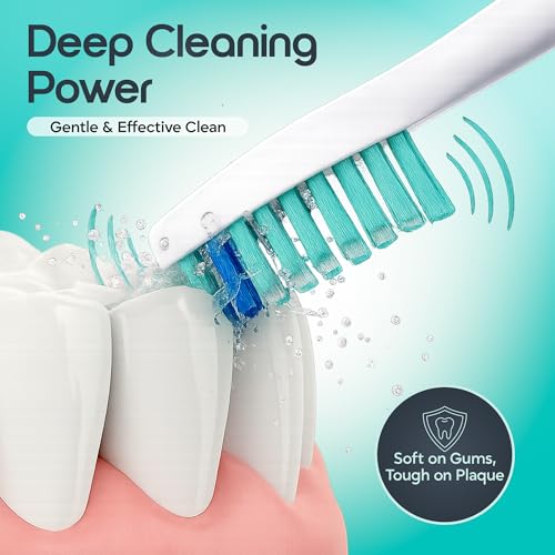 Replacement Toothbrush Heads, Compatible with Philips Sonicare Click-on Toothbrush Handles, 8 Standard Heads, Extra Soft Dupont Bristles for Sensitive Teeth, White
