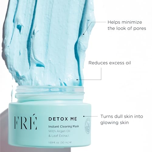 FR? Exfoliating Acne Face Mask, Detox Me Skincare - Prevents Acne, Breakouts & Unclogs Pores - Argan Oil, Dead Sea Salt & Kaolin Clay Mask for Face - Facial Scrub Blackhead & Dark Spot Reducer