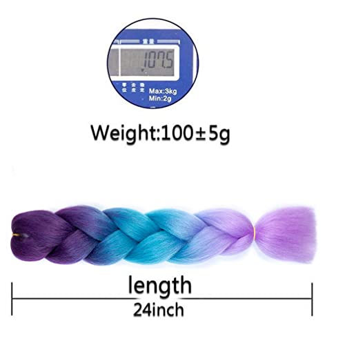 Xiaofeng Braiding Hair Extensions for Women 6 Packs 100g/Pack 24Inch High Temperature Ombre Jumbo Synthetic Braiding Hair for Twist Crochet Braids (24 Inch, mix6pcs-Alice)