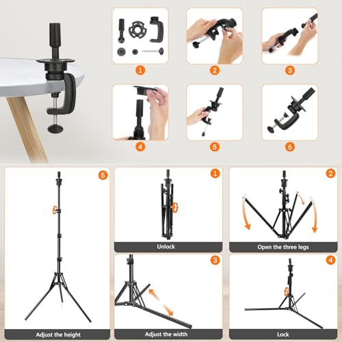 22 Inch Canvas Wig Head Mannequin Head With 63in Tripod Stand, Manikin Canvas Head Set for Wigs Making Display Styling with Tripod Table Clamp Wig Caps Pins Set Hair Brush, Clips(Beige)