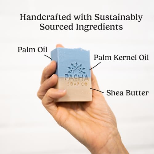 Pacha Soap Co. Sand & Sea Bar Soap - Sea Salt Scent, Volcanic Ash & Pumice, Exfoliating & Hydrating Body and Face Wash with Essential Oils, Handcrafted and Made in the USA, 5-Pack (4 oz Each)