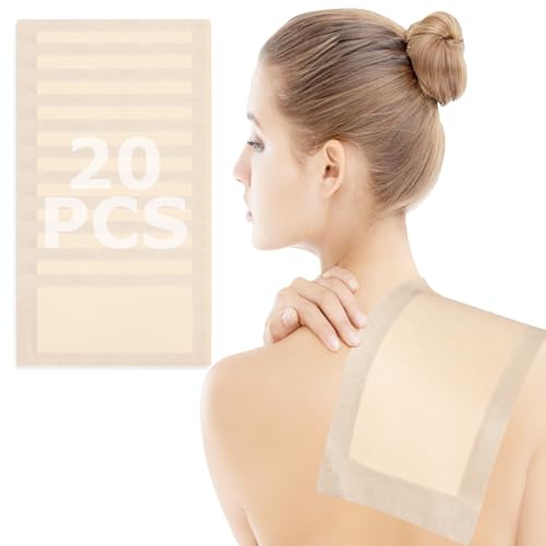 20Pcs Castor Oil Pack Wrap,Extra Large 11.02 * 6.29in for Pure Castor Oil, No Washing Self Adhesive with High Absorbent Organic Cotton Flannel, Anti Massage Oil Leak, for Women Men