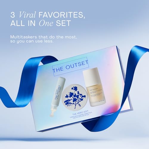 The Outset Hero Edit Skincare Kit ? Prep Serum, Barrier Balm & Lip Oasis ? Hydrating, Gentle & Fragrance-Free ? Vegan, Gluten-Free, Clean Beauty for All Skin Types