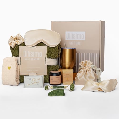 Luxury Gift Basket for Women ? Spa Self Care Kit, Hug in a Box, Get Well Soon Package, Thinking of You Gift, Birthday Box, Relaxing Set, Sympathy Present for Her, Mom, Wife, Sister, Friend