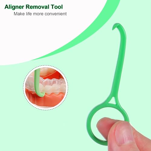 Aligner Removal Tool, Portable Clear Aligner Removal Tool for Invisalign Removable Retainers, Braces, Aligners Remove Hook Pull Tool (8PCS)