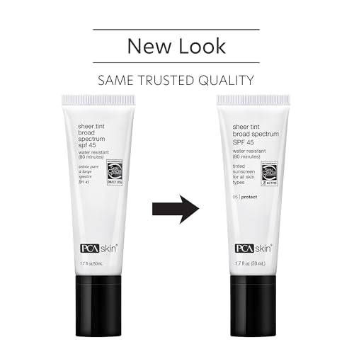 PCA SKIN Sheer Tint Broad Spectrum SPF 45 - Universally-Tinted Water-Resistant Hydrating Sunscreen for Use Alone or Under Foundation & Makeup (1.7 fl oz)