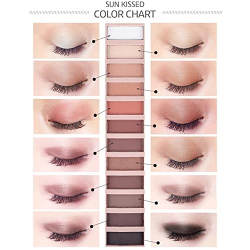 2 Pack 12 Colors Makeup Nude Colors Eyeshadow Palette Natural Nude Matte Shimmer Glitter Pigment Eye Shadow Pallete Set Waterproof Smokey Professional Beauty Makeup Kit (2 PCS)