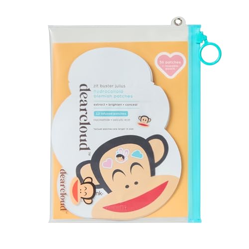 dearcloud Paul Frank Zit Buster Julius Hydrocolloid Blemish Patches, Pimple Patches for Face, Acne Spot Treatment With Niacinamide & Salicylic Acid (36 Count)
