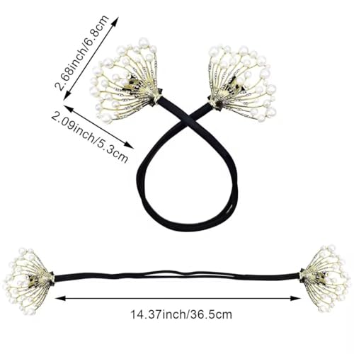 2 PACK Rhinestone Pearl Hair Accessories - Lazy Curler, Crystal Twist Bun Maker, French Hairstyle for Women and Girls