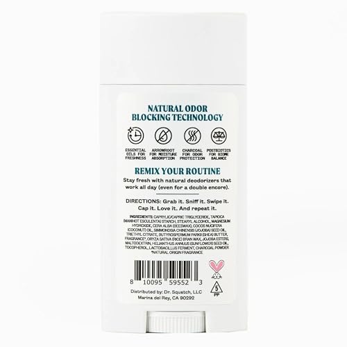 JUKEBOX Natural Deodorant for Women?Sky Blue Malibu Scent? Aluminum-Free, No Baking Soda, No Harsh Chemicals, Odor Blocking Technology, Neroli, Orange, Sea Salt-a Dr. Squatch Brand-2.65oz, 2 Pack