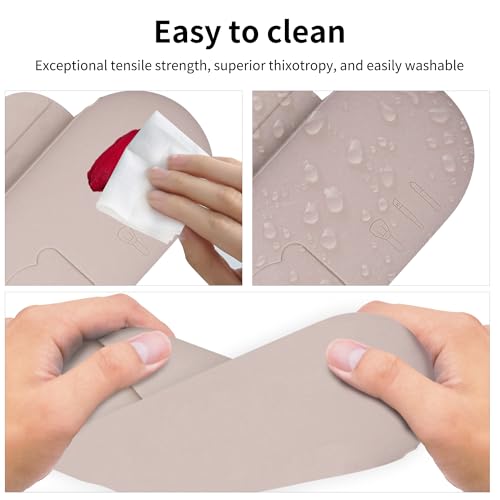 Silicone Makeup Brush Holder with Cleaning Pad - Travel Brush Organizer Case, Magnetic Closure Waterproof Cosmetic Bag for Easy Storage & On-the-Go Cleaning (9.05 Inch)