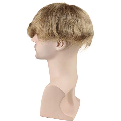 Men's Toupee 10x8inch European Human Hair Swiss Mono Lace Thin Skin Hairpiece Hair Replacement System for Men #21 Ash Blonde Color