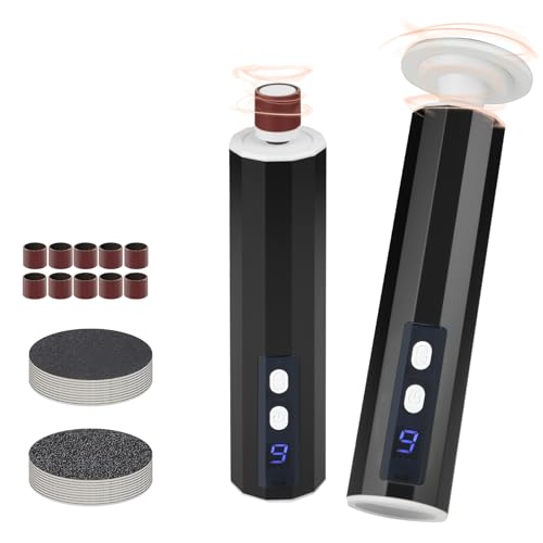 Electric Foot Callus Remover, Electric Foot File Speed Adjustment & Direction of Rotation Controller, Pedicure Tools for Feet with 20Pcs Replacement Sandpaper and 10Pcs Barrel Sandpaper