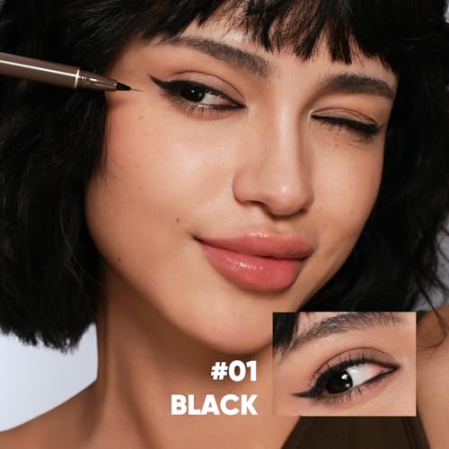 JUDYDOLL Ultra-Fine Liquid Eyeliner - Precision Tip for Flawless Application, Long-Lasting & Smudge-Proof, Quick-Drying, Waterproof, Ideal for Beginners (#01 Black)