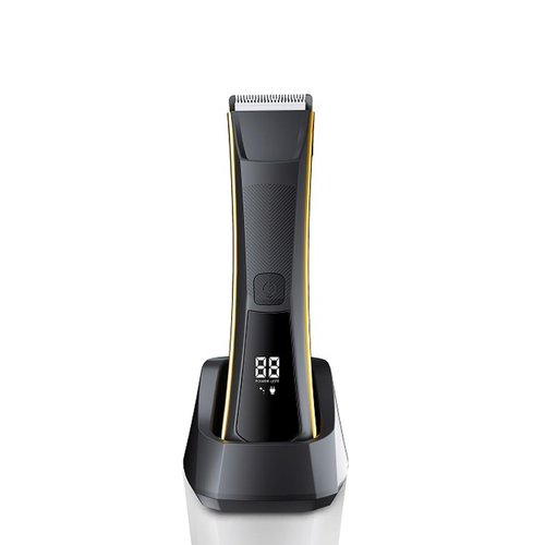 Self-Cut System Electric Pubic Hair Trimmer for Men - Waterproof - Skin Friendly Shaver for Personal Grooming - Built-in LED Light, Rechargeable, Travel-Ready Design