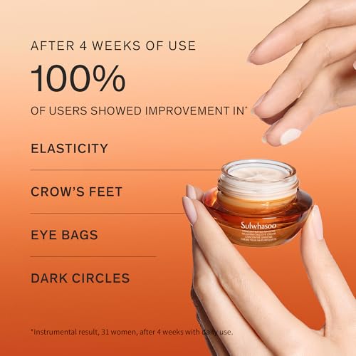 Sulwhasoo Concentrated Ginseng Rejuvenating Eye Cream- Korean Ginseng & Peptide Anti-Aging Under Eye Cream for Wrinkes, Puffiness, Dark Circles & Radiance, 0.50 fl. oz.