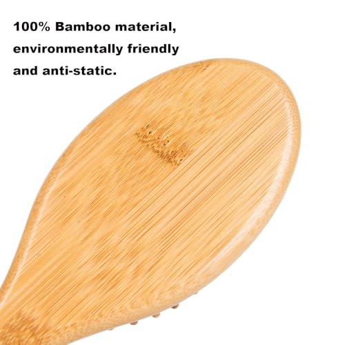 4 PCS Bamboo Hair Brushes Set,Boar Bristle and Detangling Combs,Hair Care Tools with Natural Bristles, Birthday Gift for Family Friend Women Men Mother Hairbrush Kit