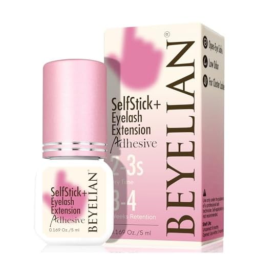BEYELIAN Sensitive Lash Cluster Glue,Strong Hold Eyelash Extension Glue Long Lasting 3-4 Weeks Waterproof & No Irritation Hypoallergenic Formaldehyde-Free for Open Eyes DIY or Professional (5ML)