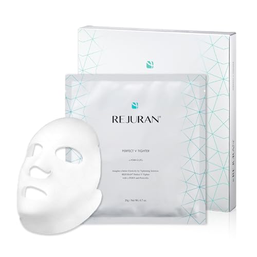 REJURAN¢ç Perfect V Tighter Dual-Sheet Lifting Sheet Mask, c-PDRN¢ç (4ea) ? Face & Jawline Lifting and Firming Original PDRN & Purecolla, Deep Moisturizing, Skin Tightening Anti-Aging Korean Skin Care