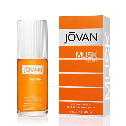 Jovan Musk for Men Eau de Cologne Spray 3 fl oz (Pack of 1), Notes of Carnation, Lavender, and Amber, Men's Fragrance, Long Lasting, Everyday Fragrance, Travel Size