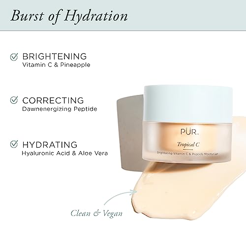P?R MINERALS Tropical C Brightening Vitamin C & Peptide Moisturizer, Vitamin C, Peptide, Hyaluronic Acid, 1.76 oz