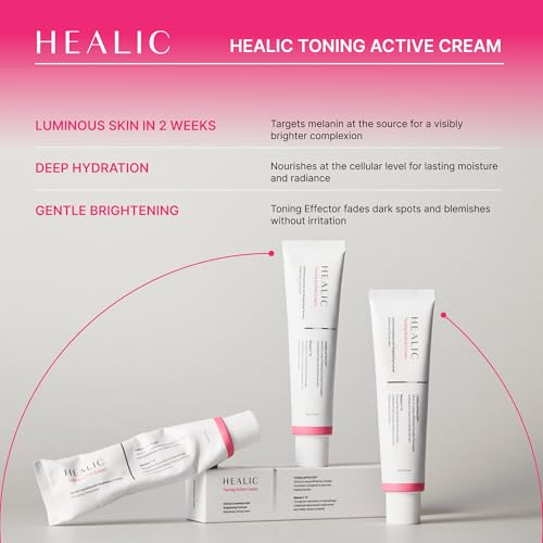 Toning Active Cream, Brightening Face Moisturizer with Niacinamide & Hyaluronic Acid, Hydrating & Soothing Facial Cream, Gentle for Sensitive Skin, Korean Skin Care, 60g/2.12oz