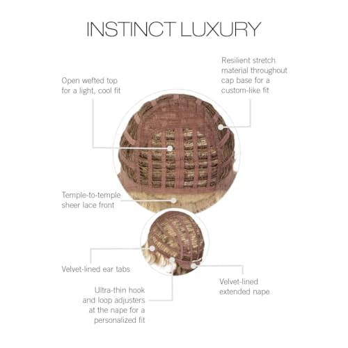 GABOR Instinct Luxury Short Wavy Shag Wig With Extended Lace Front by Hairuwear, Petite Average Size Cap, G11+ Mocha Mist
