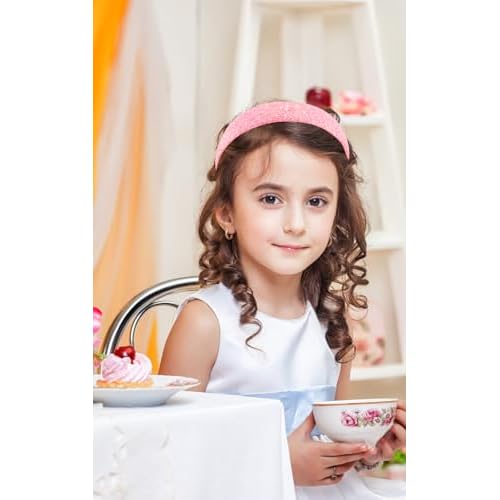 Glitter Headbands for Girls, Sparkly Sequin Headband Hairbands for Girls Non-slip, Cute Bling Head bands Hair Accessories For Toddler