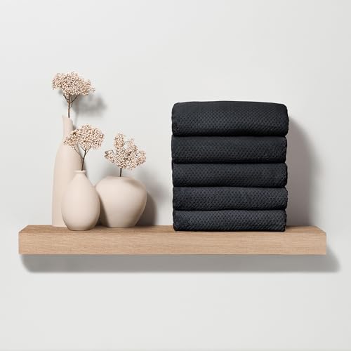 Fromm Softees Plush Microfiber Towels for Hair Salon, Barber, Spa, Ultra Soft Hair Wrap for Drying Hair, Hands, Face, Dark Grey, 20 x 34 Inches, 6 Pack