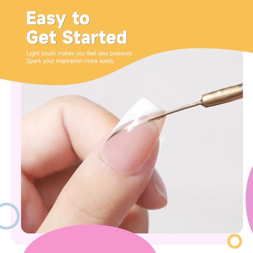 TWOEIGHT Gel Nail Polish Liner Nail Art 12 Colors 8ml UV Lamp Soak-off Polishes Pigmented Red Pink Glitter Built Thin Brush in Bottle Manicure DIY at Home Salon Quality Gift for Women for Mom