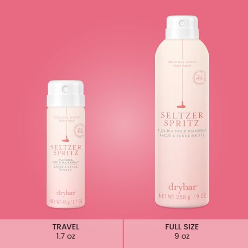 Drybar Seltzer Spritz Flexible Hold Hairspray | Holds Style for 8 Hours* with Touchable Finish, Adds Softness, Ultrafine Mist Diffuser for Even, Quick Drying Application, Vegan & Cruelty Free