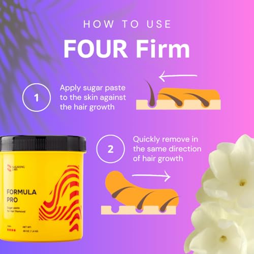 Sugaring Paste FORMULA PRO for Hair Removal FIRM for Brazilian Bikini and Underarms, Sugar Wax Kit for Hot Weather 49 oz / 3lb
