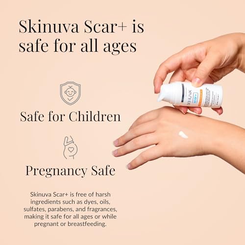 Skinuva¢ç Next Generation Scar+ Cream - Advanced Silicone Scar Cream Matrix +SPF 30 Formulated with Growth Factors & Helps Reduce the Appearance of Scars (1 oz)