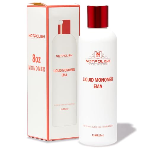 Notpolish Liquid Monomer for Acrylic Nails ? Professional Monomer Acrylic Nail Liquid, Low Odor, No MMA ? No Discoloration, EMA-Based Formula ? Manicure and Pedicure Supplies, Made in USA, 8 oz