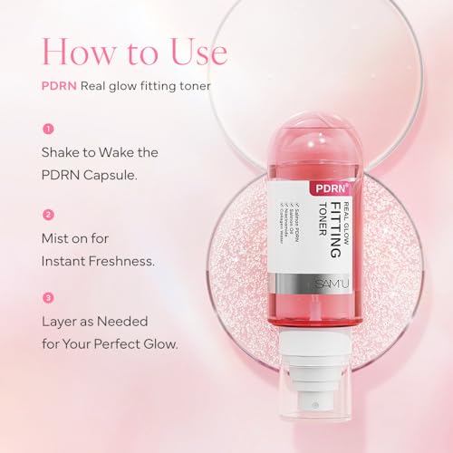 SAM'U Real Glow Fitting Toner ? PDRN Salmon DNA Facial Mist, Soothing & Hydrating Toner Spray with Collagen Water & 7 Hyaluronic Acid, Korean Skin Care, 5.05 fl. oz / 150 mL