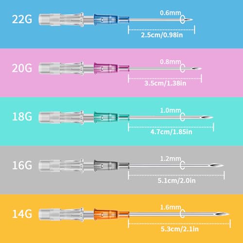 Catheter Piercing Mixed 10Pcs IV Catheter Piercing 14G 16G 18G 20G 22G Ear Nose Piercing Catheter Hollow for Lip Tongue Belly Cartilage Piercing Kit Piercing Supplies