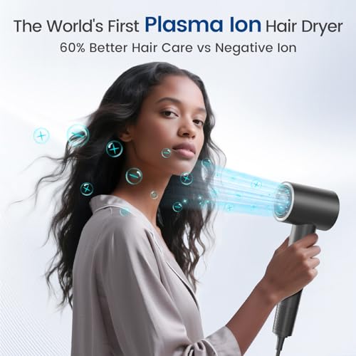 Hair Dryer with Diffuser,1-4min Fast Dry by 1400w, 3 Heat/Cool Wind Level,0.86lb Lightweight, 49db Low Noise, 2 Billion Plasma, Industry-Leading High-Speed Brushless Motor Blow Dryer for Home Travel