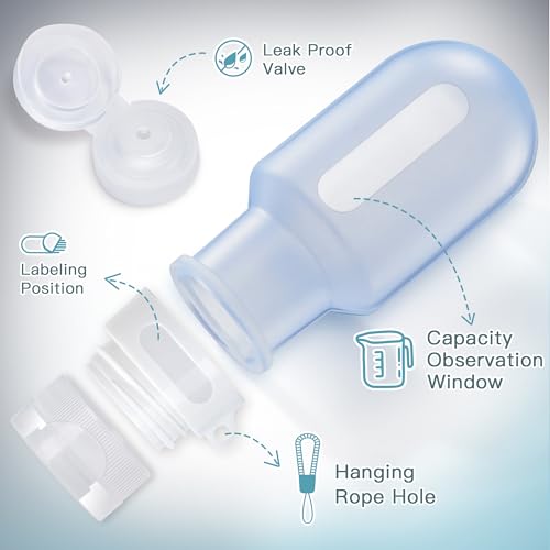 Silicone Clear Travel Bottles for Toiletries,Leak Proof Squeezable Travel Size Containers,TSA-compliant Travel Essentials,2oz,4 Pcs,blue