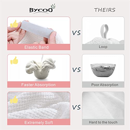 Large Microfiber Hair Towel Wrap for Women, Anti Frizz Drying Towel, Fast Dry Turban Wet Hair, Long, Thick, Curly Super Absorbent Soft Towels - White