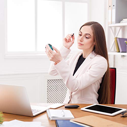 Beaufy Compact Mirror Set Small Travel Magnifying Pocket Mirrors for Purse Handheld Mini Folding Portable with 1x/2x Magnification for Women Girls Men Pack of 6