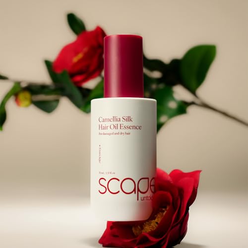 Camellia Silk Hair Oil Essence 70ml / 2.37 fl.oz | Lightweight Non Sticky Serum with Jeju Camellia Oil & Keratin | Anti-Frizz, Deep Conditioning for Dry, Frizzy, or Damaged Hair