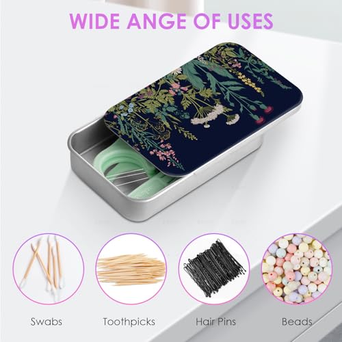 2Pack Travel Floss Picks Case, Refillable Portable Floss Pick Holder and Dispenser, Small Tin Box Containers.