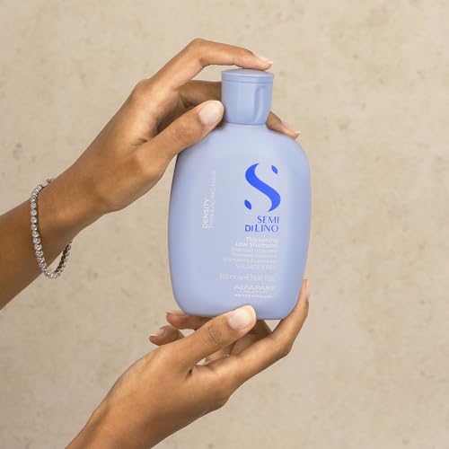 ALFAPARF MILANO Semi Di Lino Density Shampoo - Sulfate-Free Hair Thickening Shampoo - Gentle Cleansing Shampoo with Filler Complex - Protects & Hydrates for Long-Lasting Color