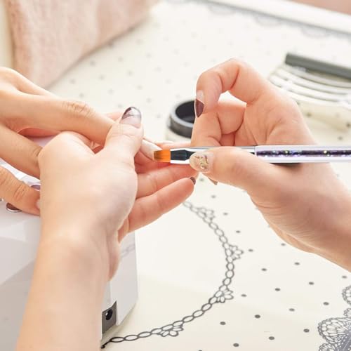 9pcs Nail Art Brushes Set ? Dual-Ended Dotting Pens & Detail Liner Brushes for DIY Nail Designs, Striping, Painting & Drawing, Professional Manicure Tools for Women & Beginners